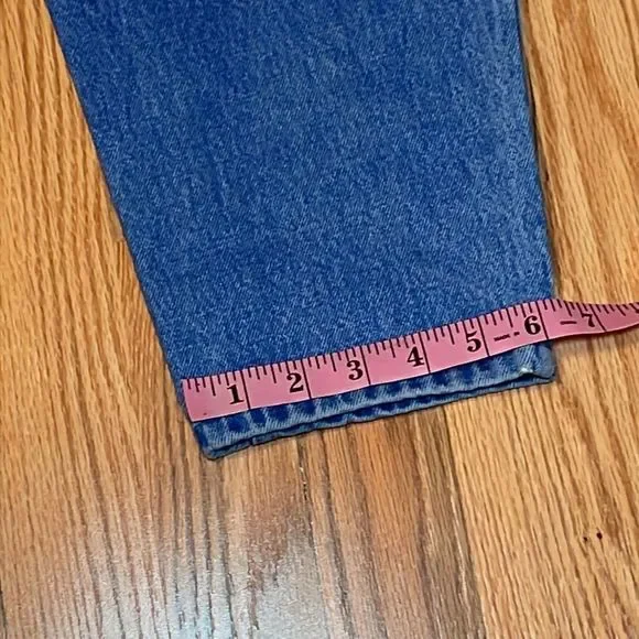 VTG Mom Jeans, bright blue, high waisted, tapered leg, 7/8 - Picture 11 of 11